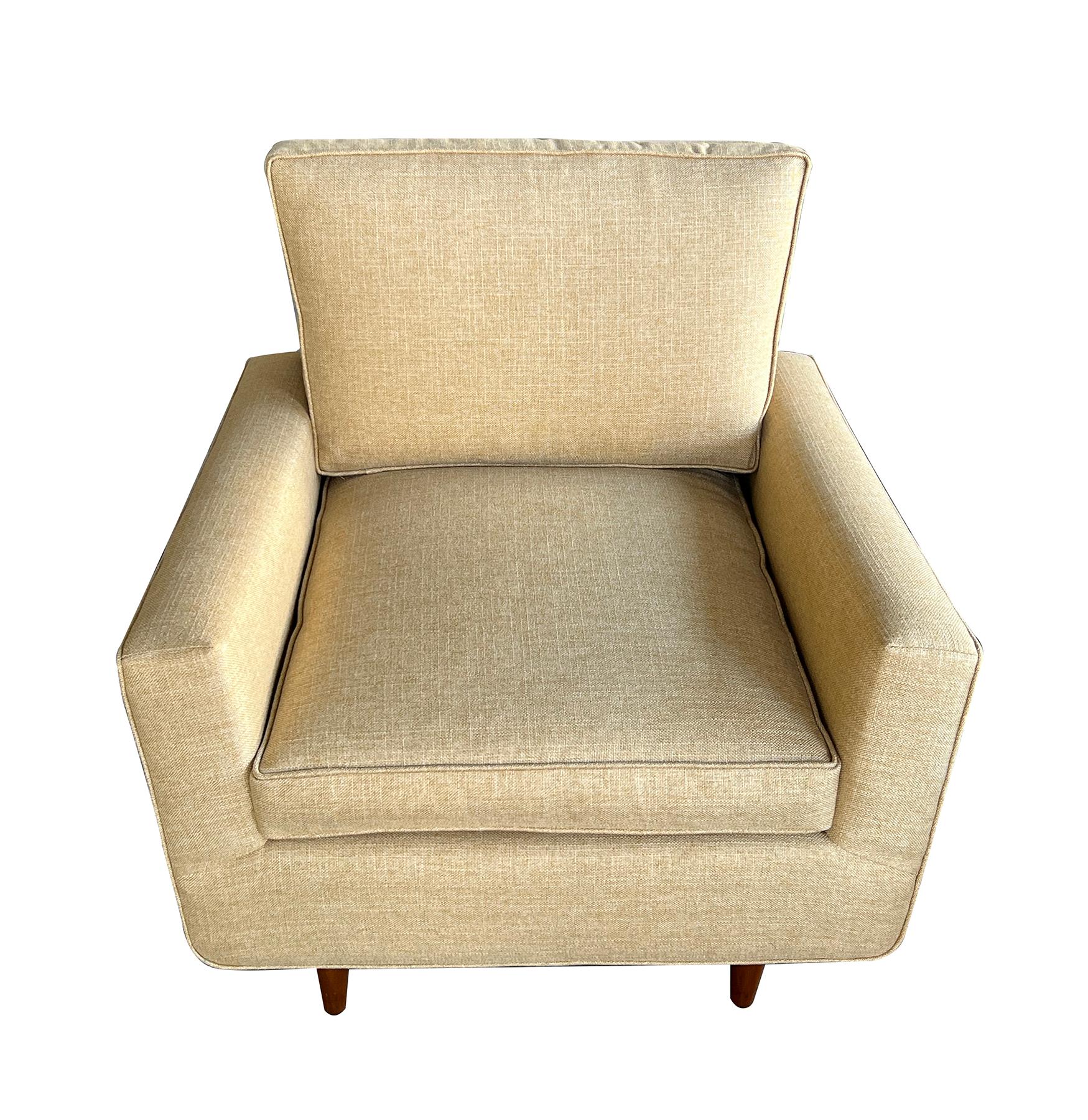 Florence Knoll for Knoll International Mid-Century Upholstered Lounge Armchair In Good Condition For Sale In San Francisco, CA