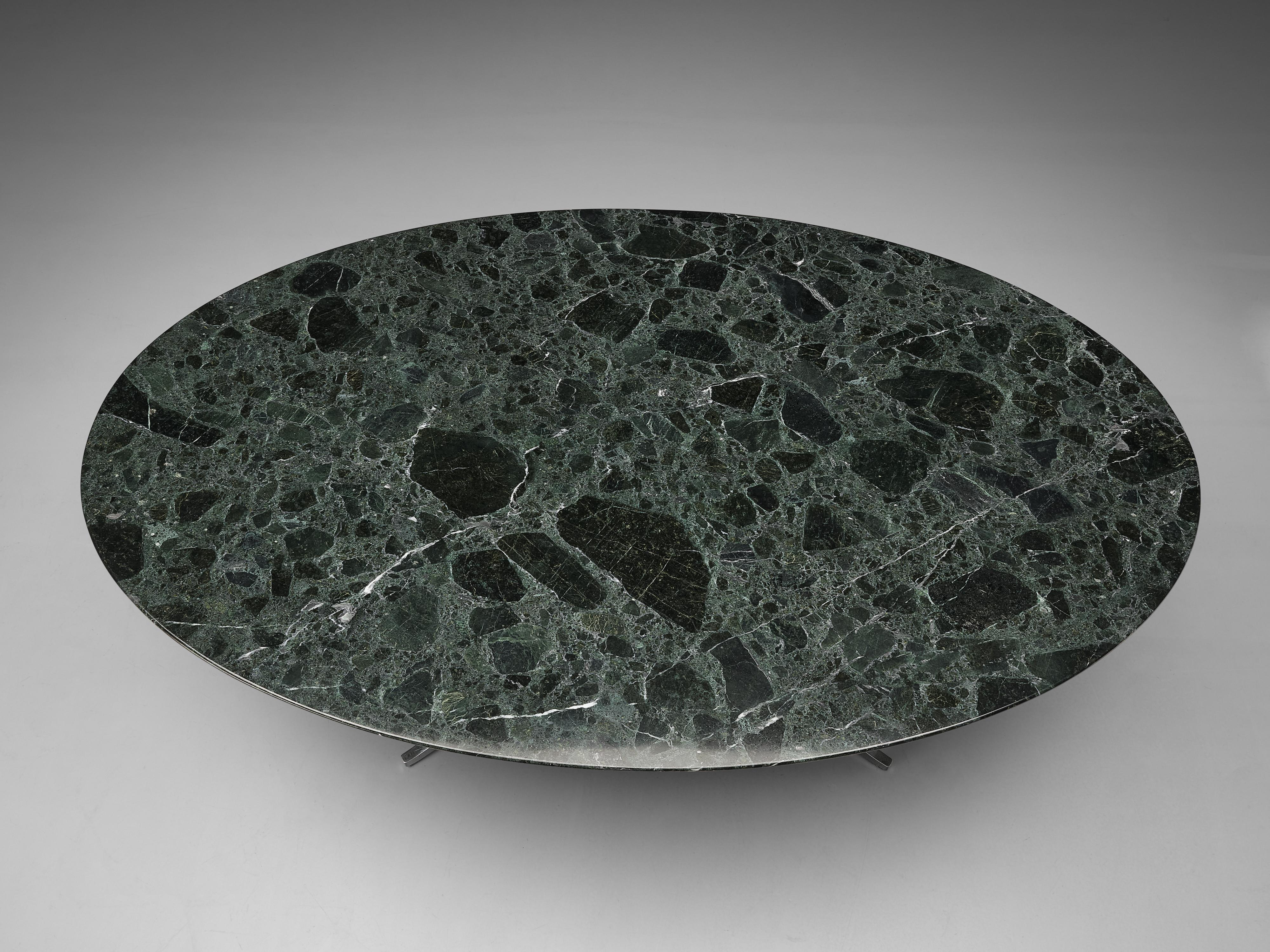 Florence Knoll for Knoll International Oval Dining Table in Green Marble 2