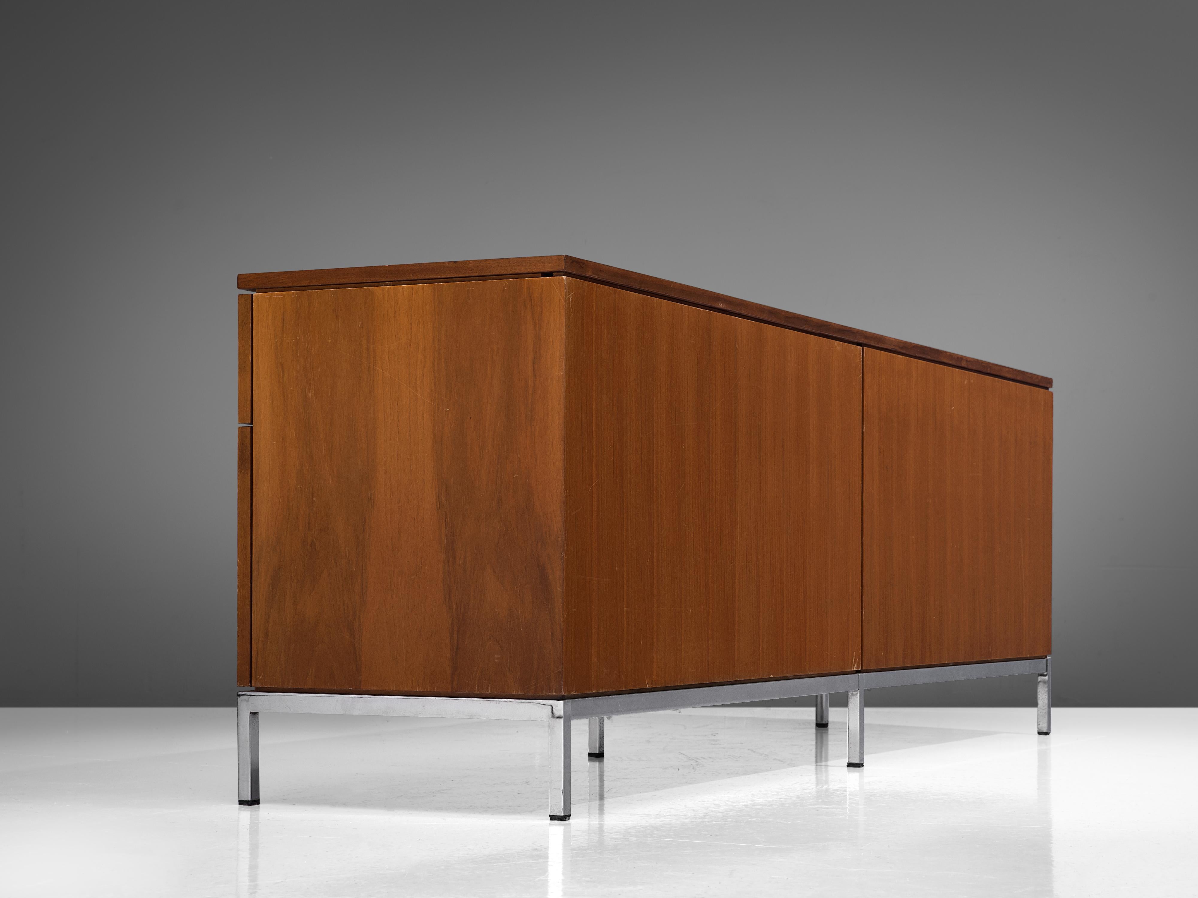 Steel Florence Knoll for Knoll International Sideboard in Teak