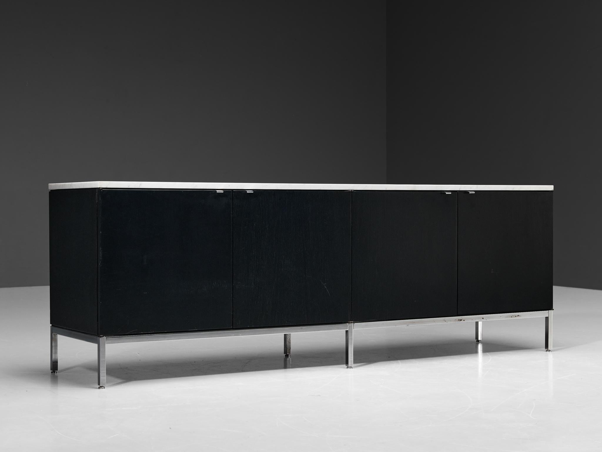 Metal Florence Knoll for Knoll International Sideboard with Marble Top For Sale