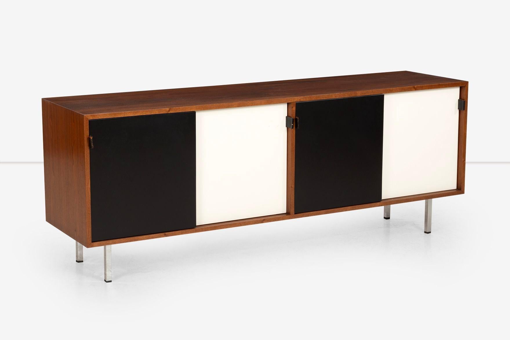 Mid-20th Century Florence Knoll for Knoll International Sliding Door Storage Cabinet. For Sale