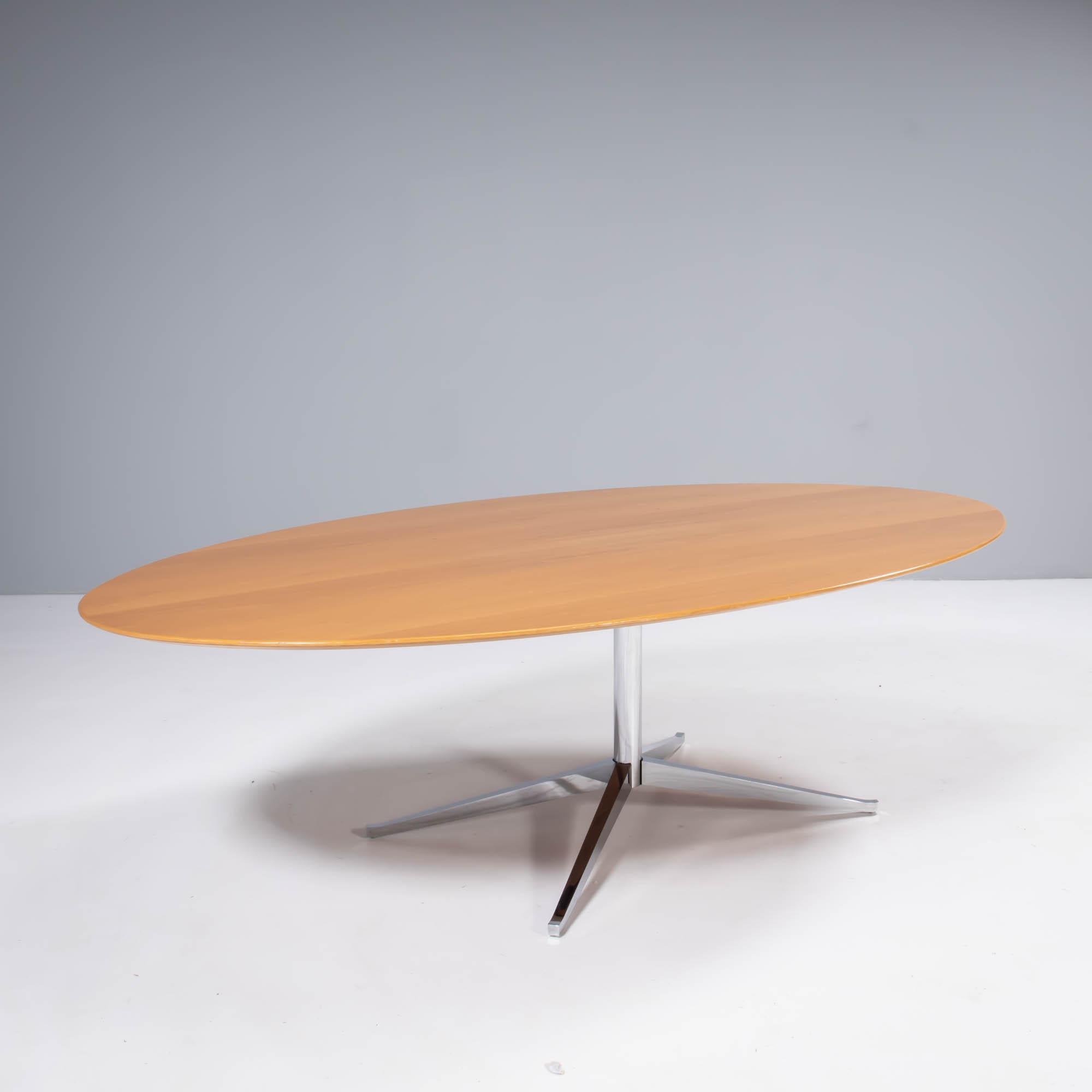 Italian Florence Knoll for Knoll Oval Oak Dining Table or Desk
