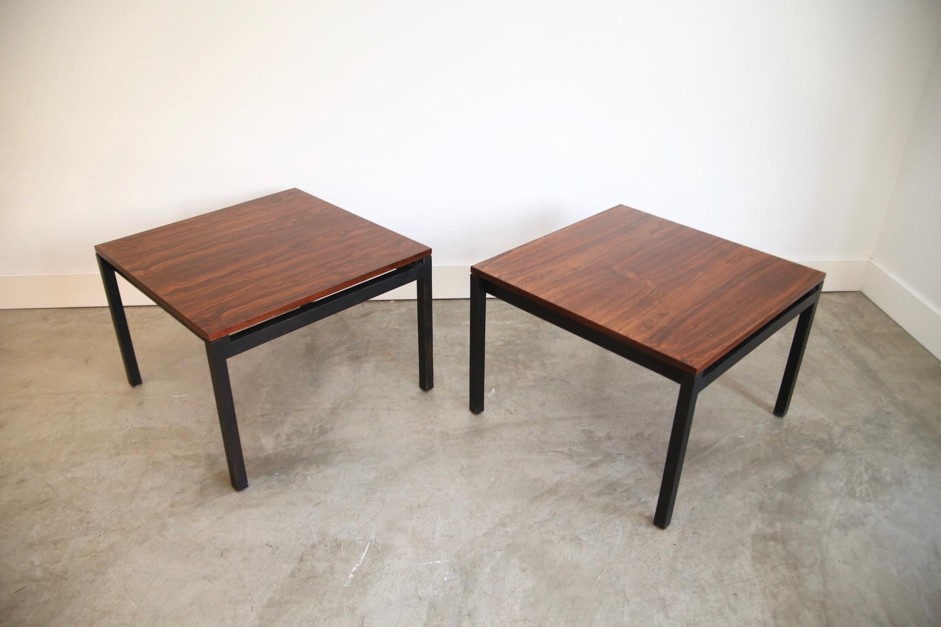 Florence Knoll for Knoll Rosewood End Tables In Good Condition In St. Louis, MO