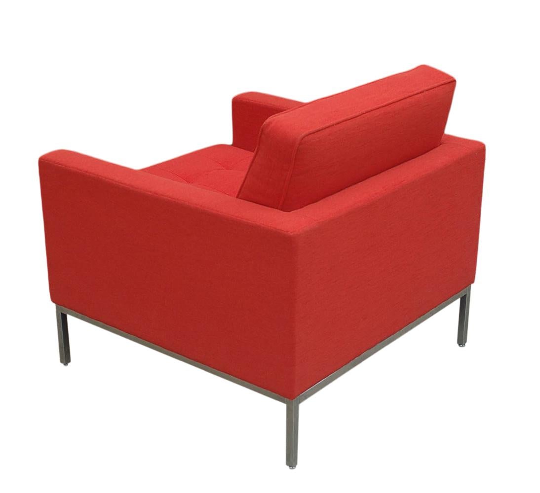 Mid-Century Modern Florence Knoll for Knoll Sofa and Matching Lounge Chairs Living Room Set in Red