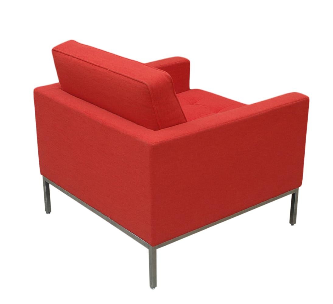 Florence Knoll for Knoll Sofa and Matching Lounge Chairs Living Room Set in Red 1