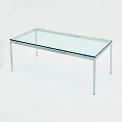 Table basse en verre et chrome Florence Knoll pour Knoll Studio
