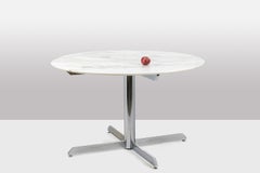 Florence Knoll for Knoll. Table in marble and chromed metal. Circa 1960. LS58341
