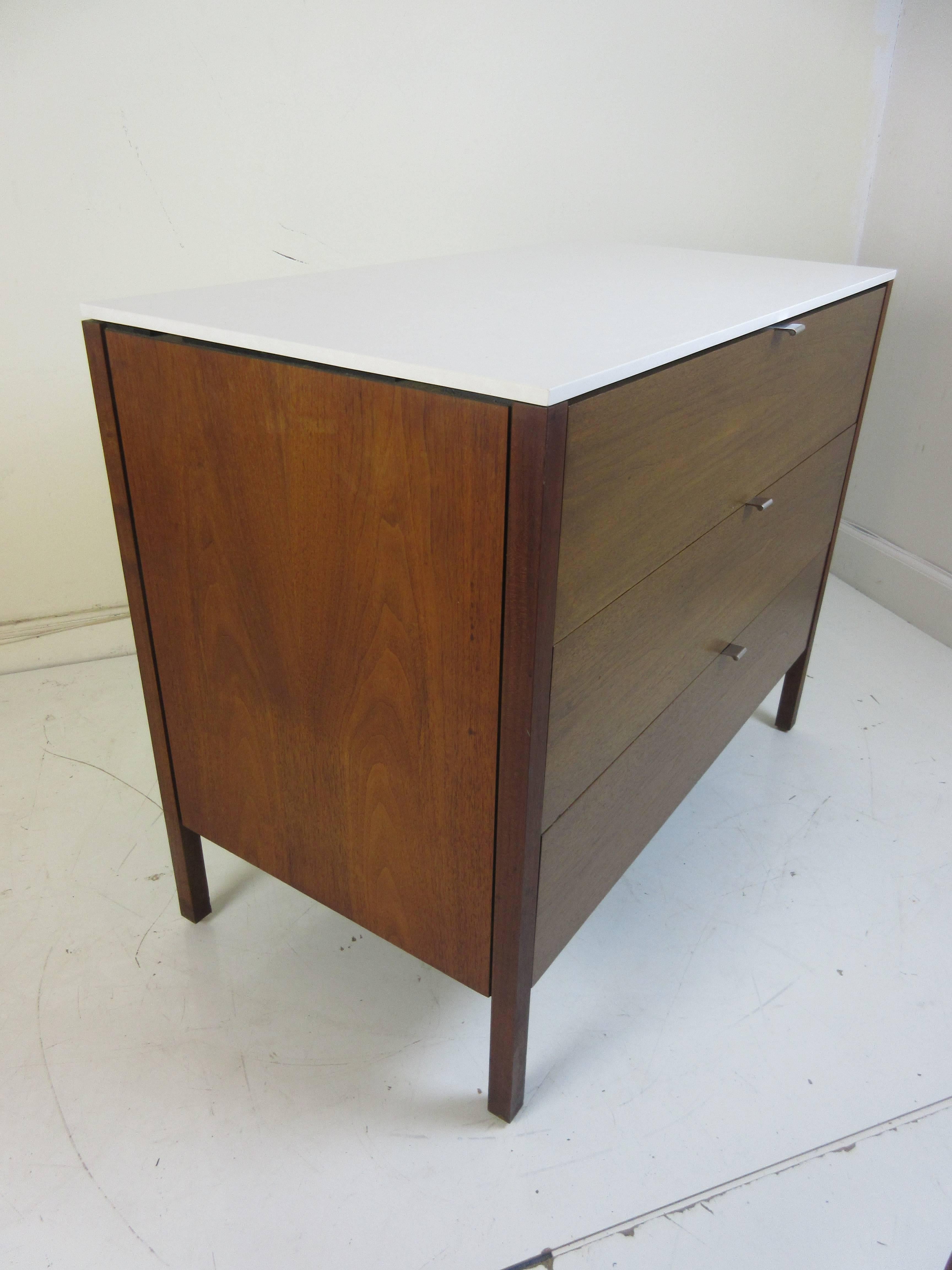 Mid-20th Century Florence Knoll for Knoll Three-Drawer Cabinet with Silestone Top