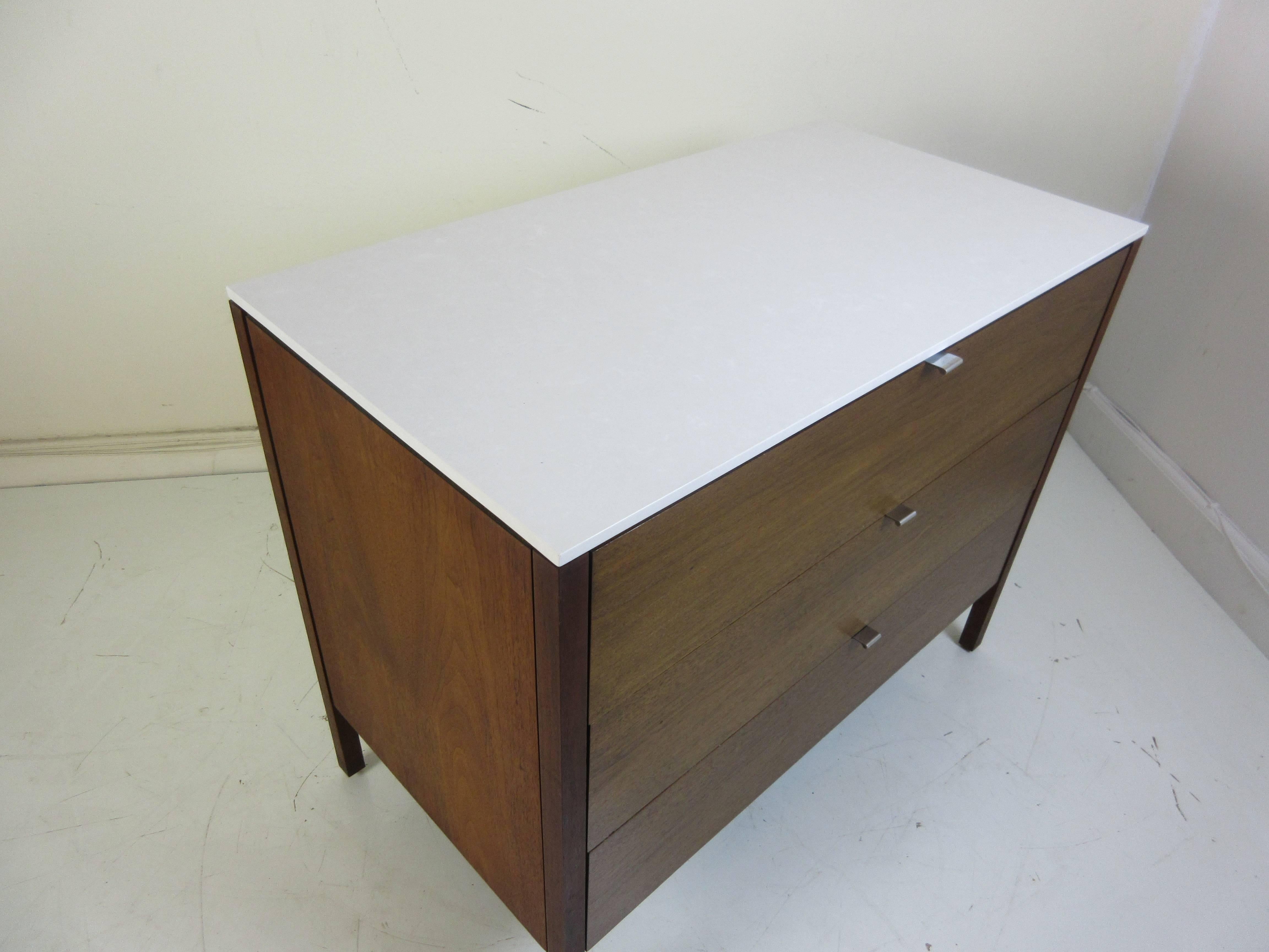 Quartz Florence Knoll for Knoll Three-Drawer Cabinet with Silestone Top