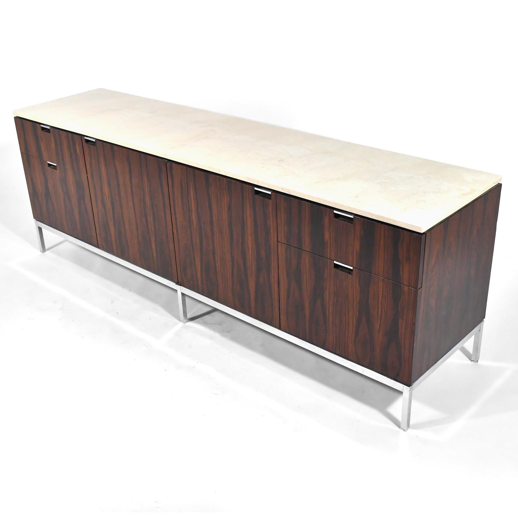 Florence Knoll Four Position Rosewood Credenza For Sale 4
