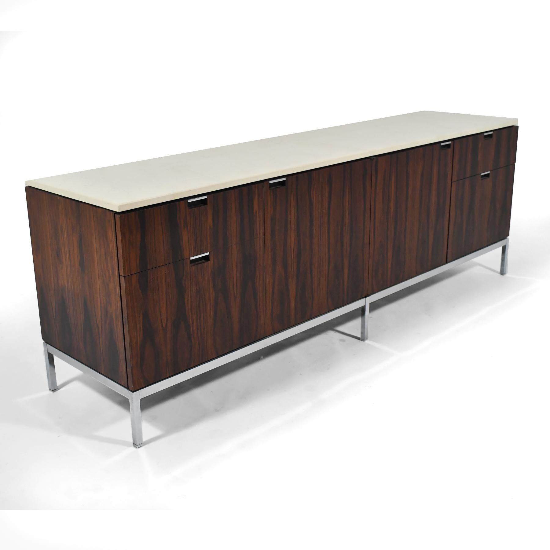 Mid-Century Modern Florence Knoll Four Position Rosewood Credenza For Sale