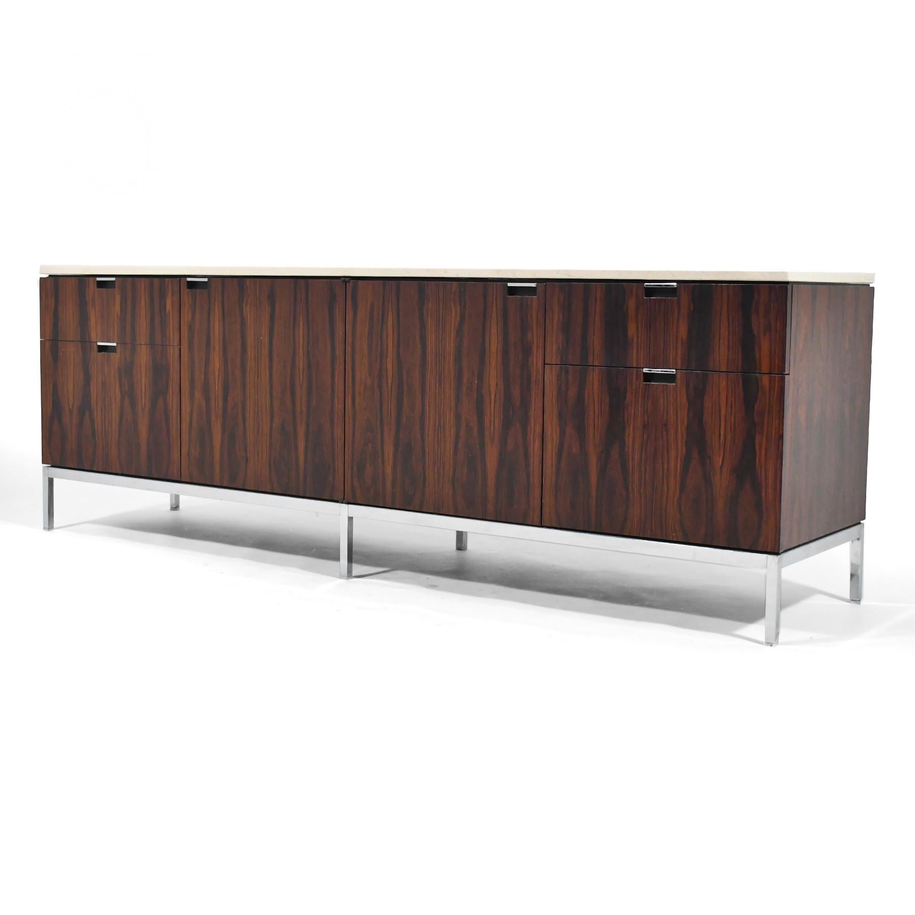 American Florence Knoll Four Position Rosewood Credenza For Sale