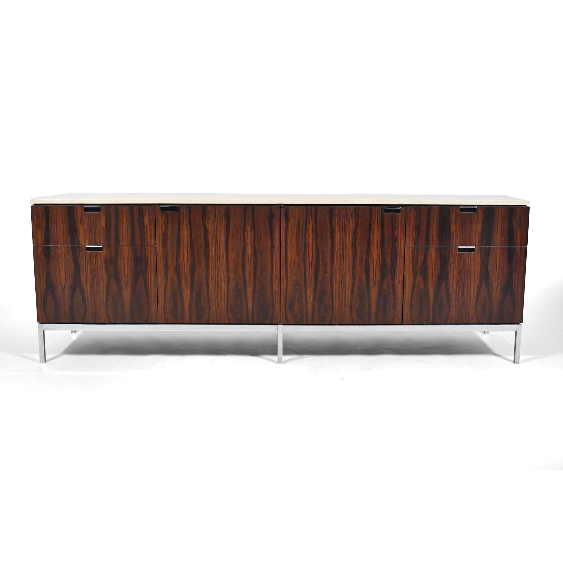 Florence Knoll Four Position Rosewood Credenza For Sale 1