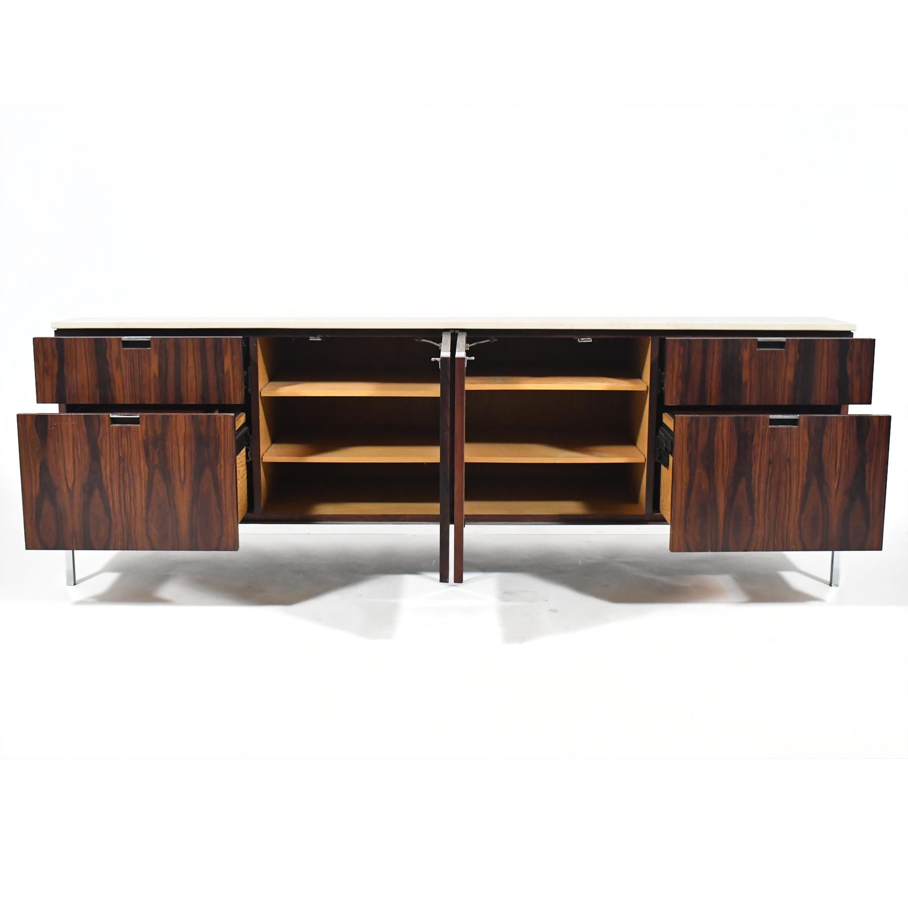 Florence Knoll Four Position Rosewood Credenza For Sale 2