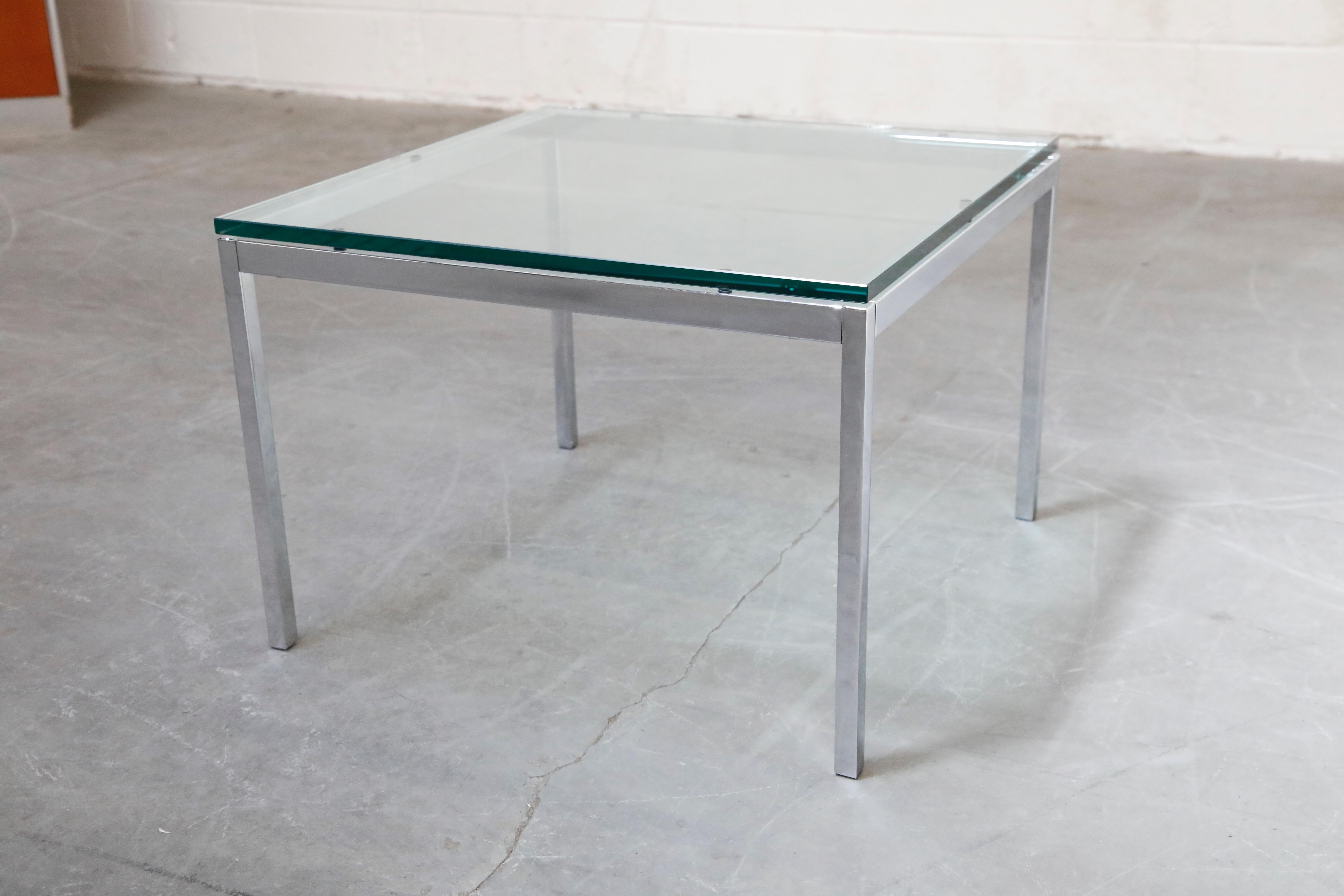 Late 20th Century Florence Knoll Glass and Chrome Side Table for Knoll