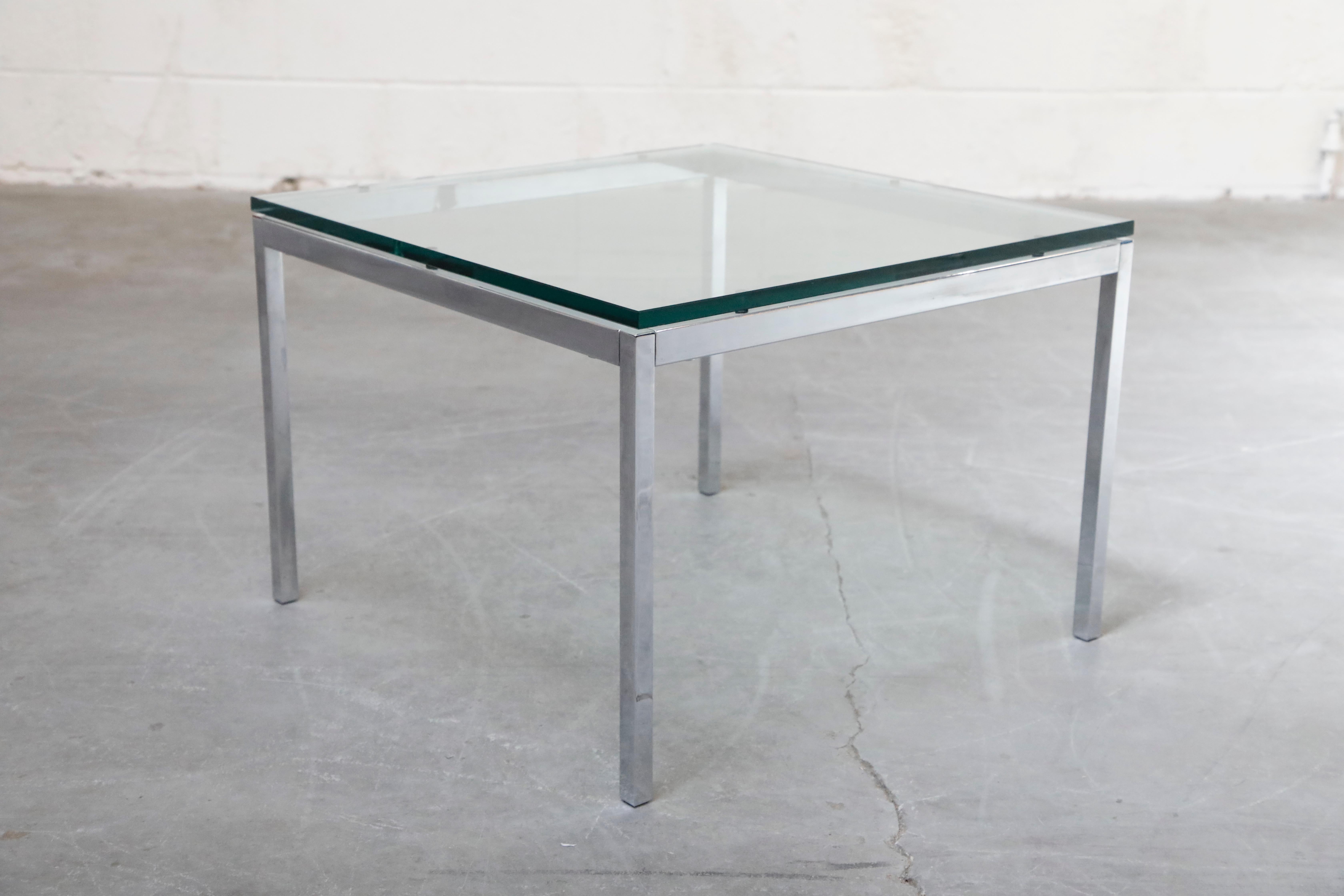 Florence Knoll Glass and Chrome Side Table for Knoll 1