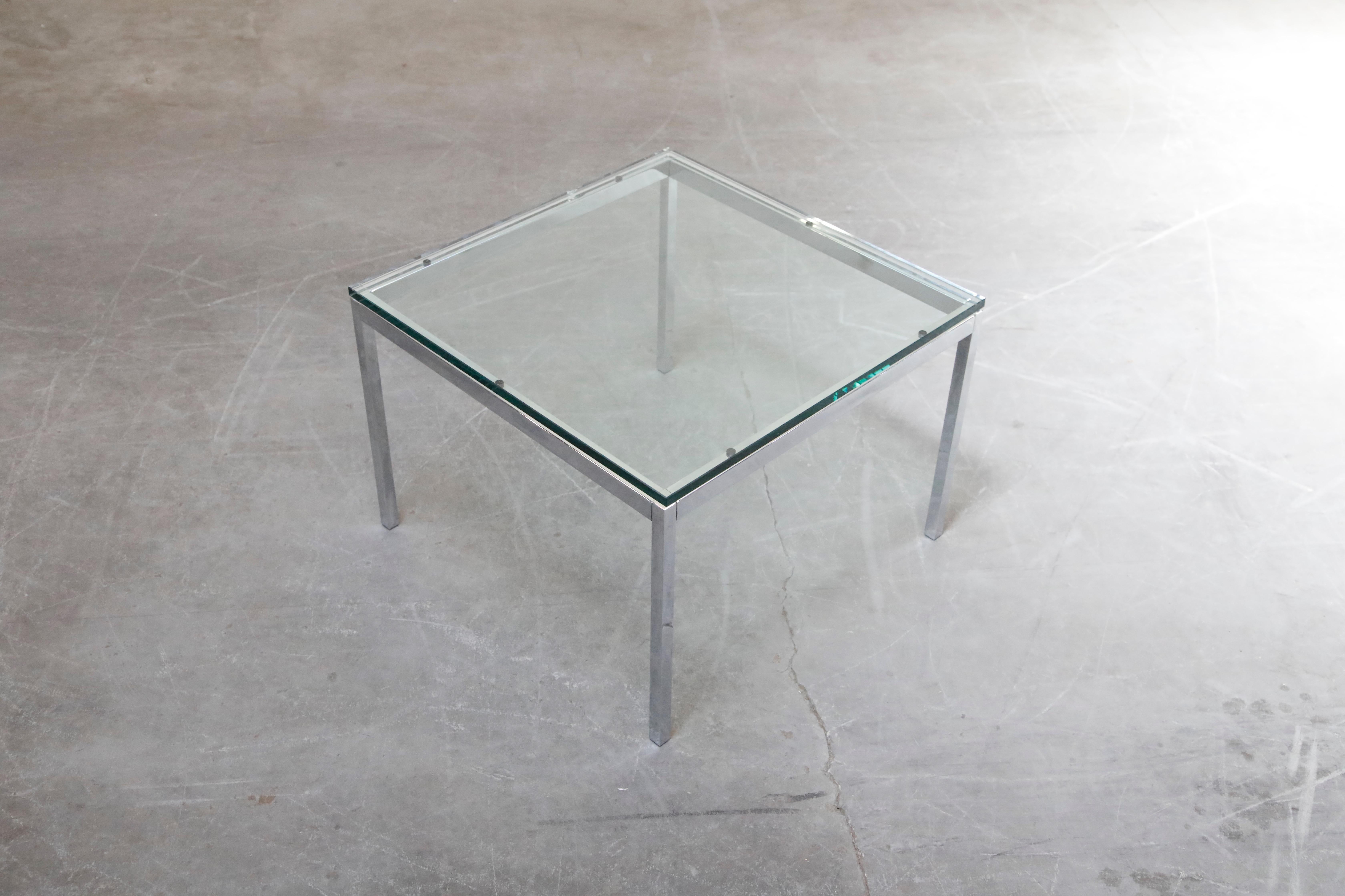 glass and chrome end table