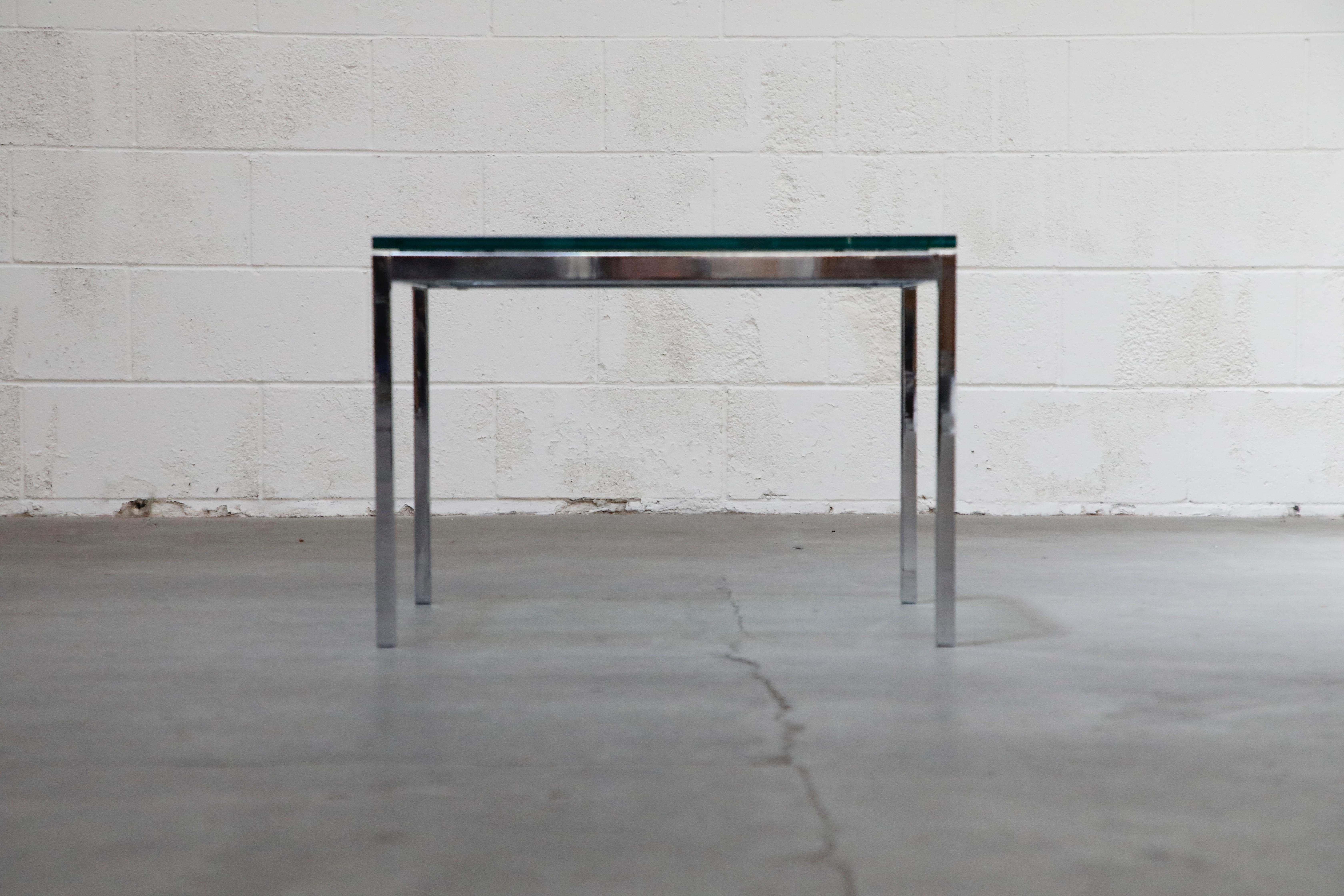 glass chrome side table