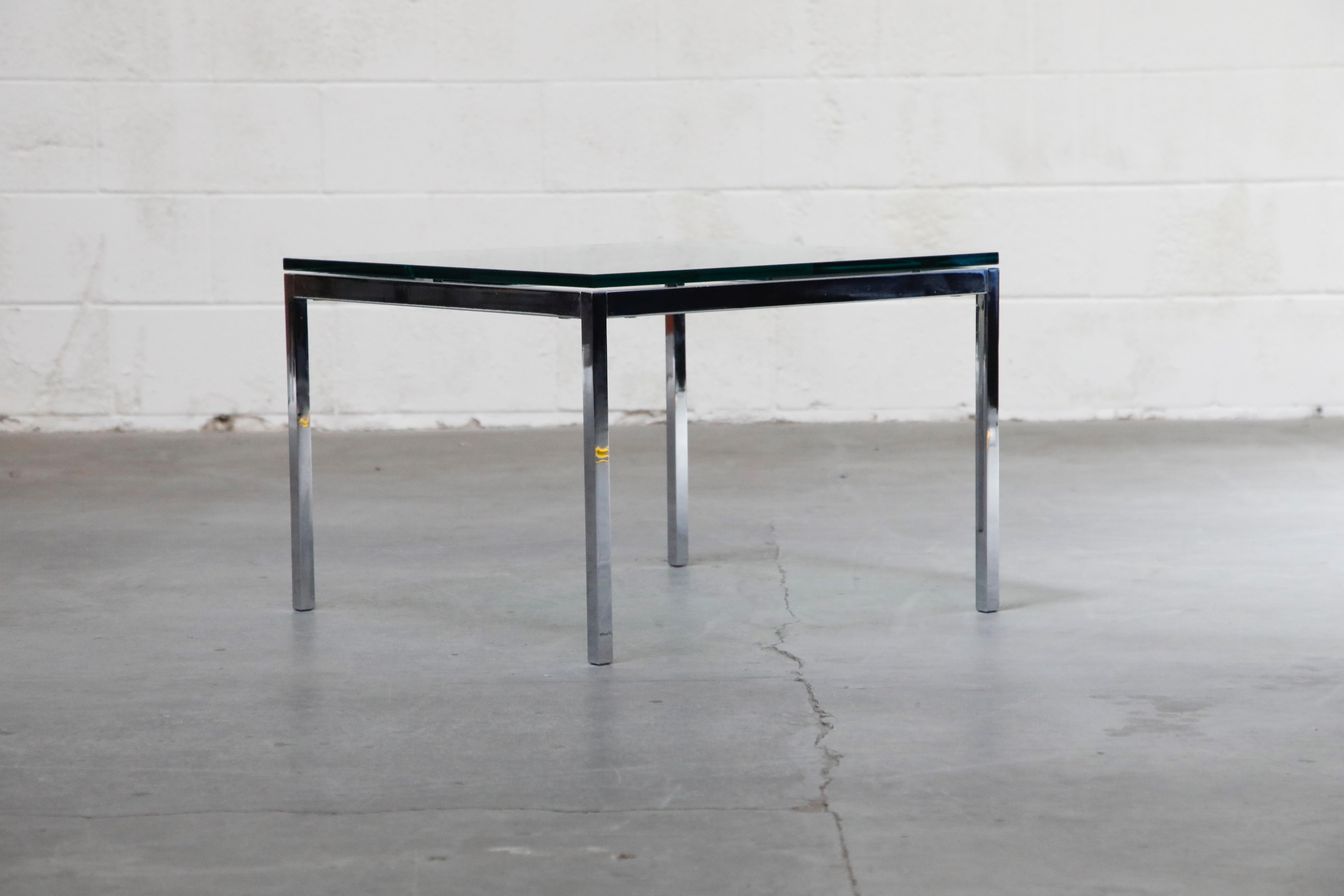 Florence Knoll Glass and Chrome Side Table for Knoll In Good Condition In Los Angeles, CA