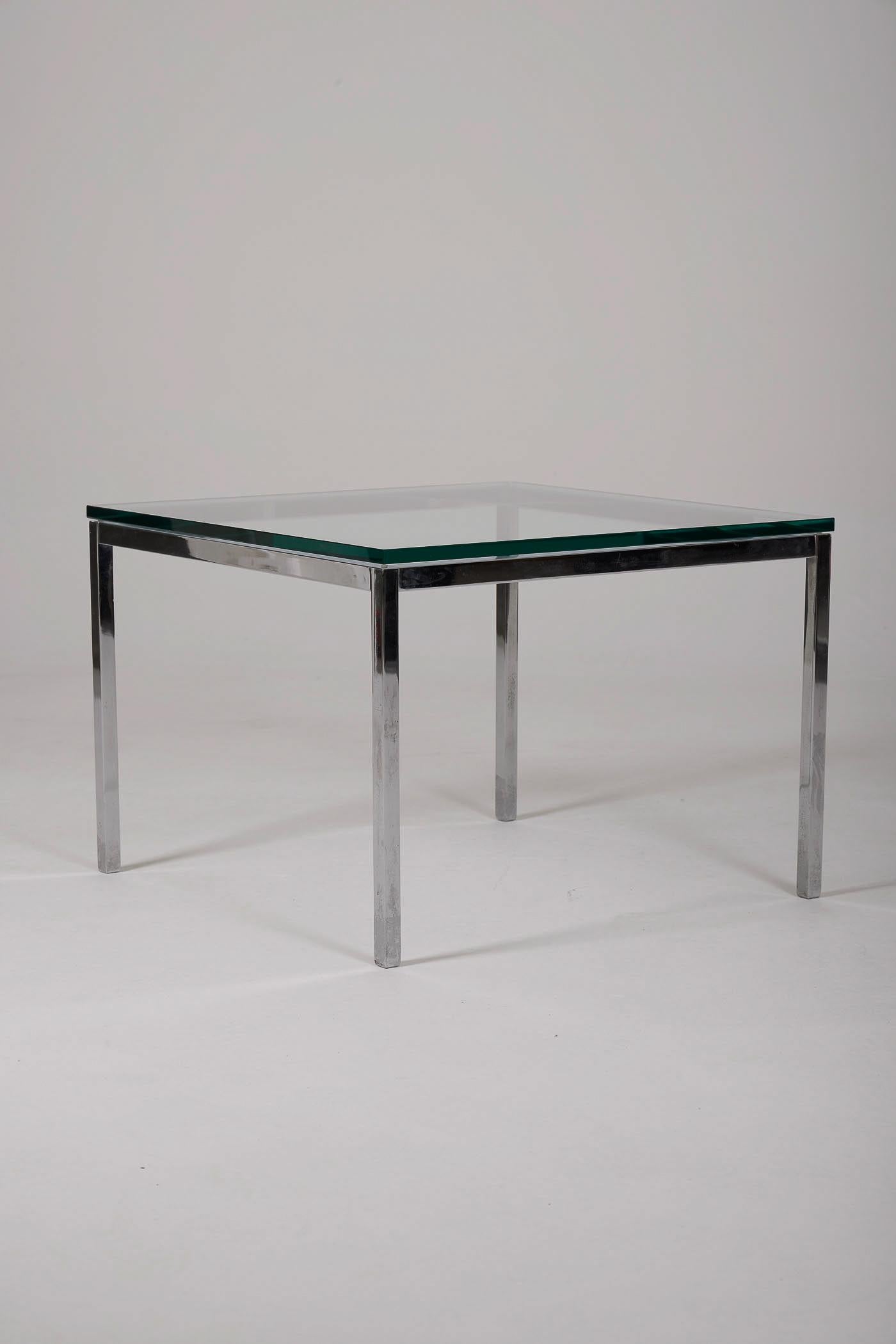 Florence Knoll glass coffee table In Good Condition For Sale In PARIS, FR