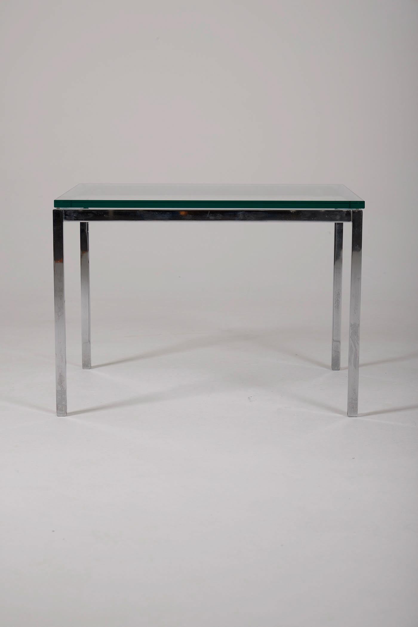 20th Century Florence Knoll glass coffee table For Sale