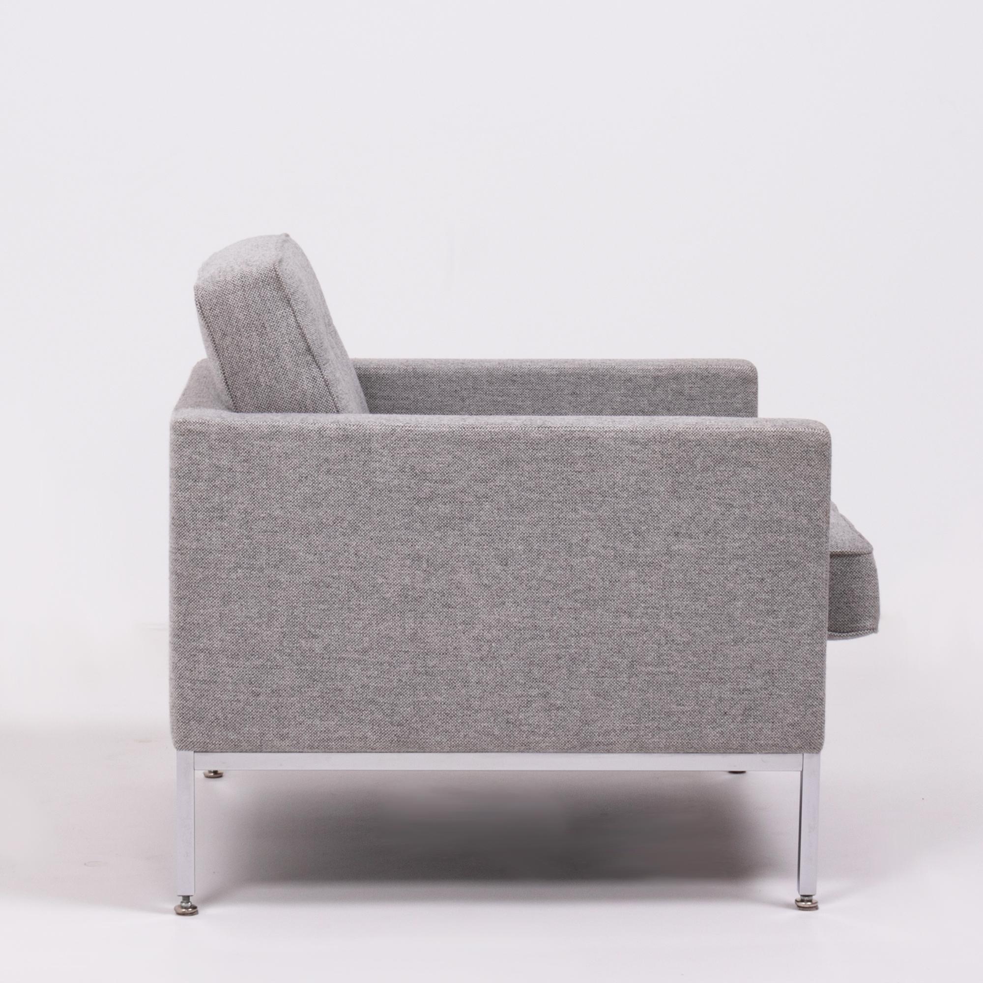American Florence Knoll Grey Tuxedo Lounge Chair