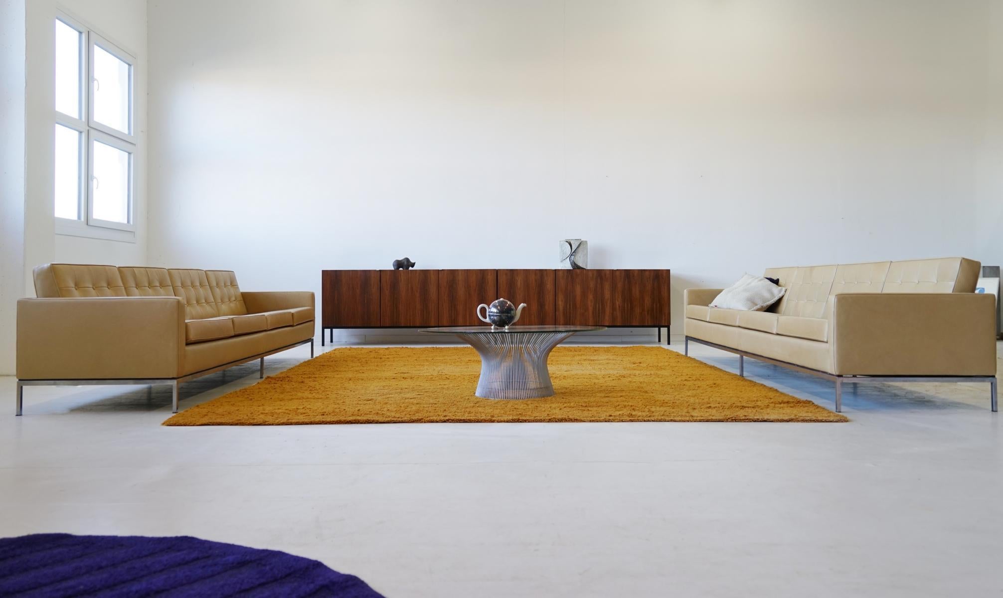 Florence Knoll International Divano a 4 posti in pelle in vendita 4