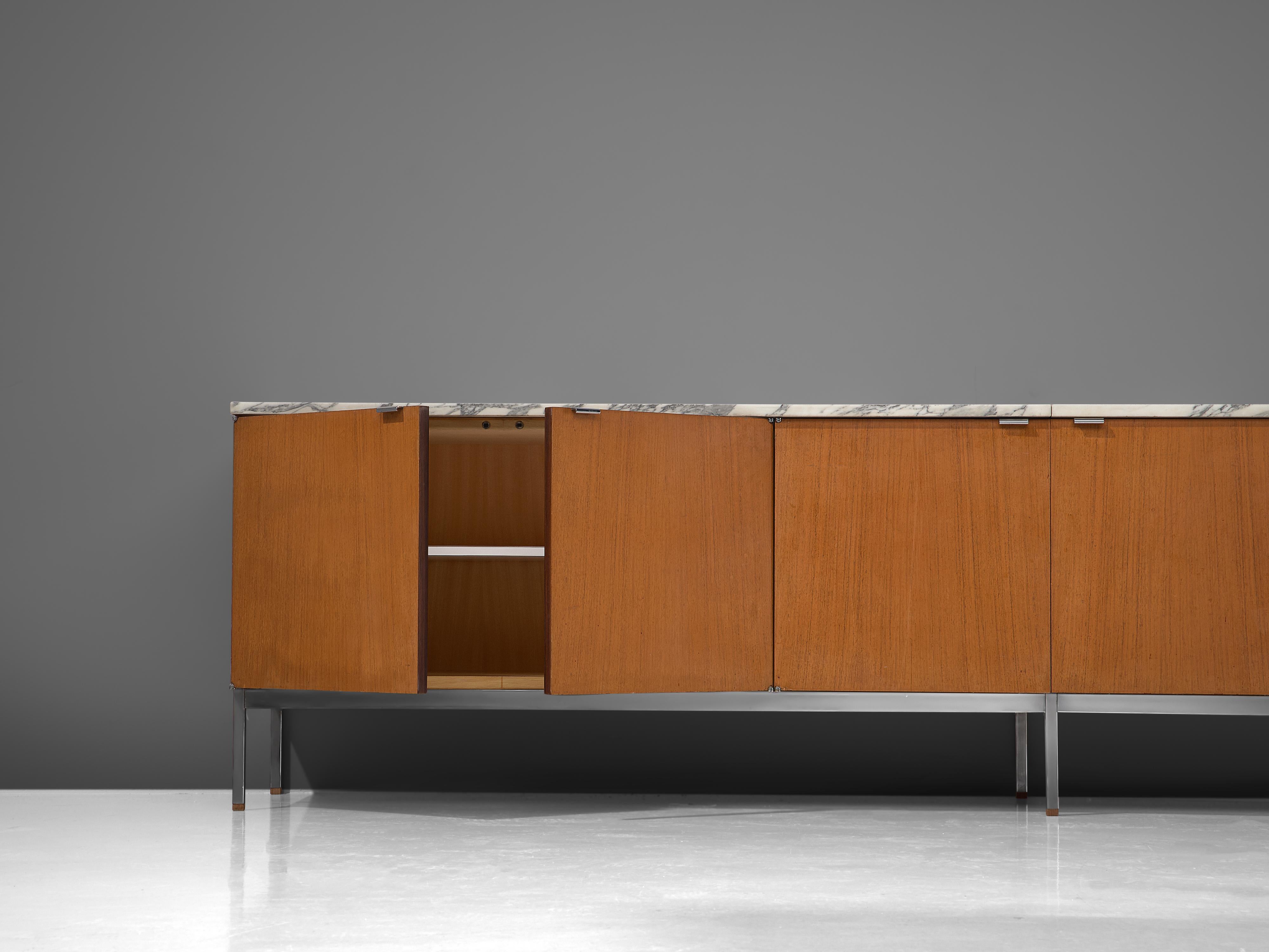 Florence Knoll Large Sideboard in Teak and Marble 2