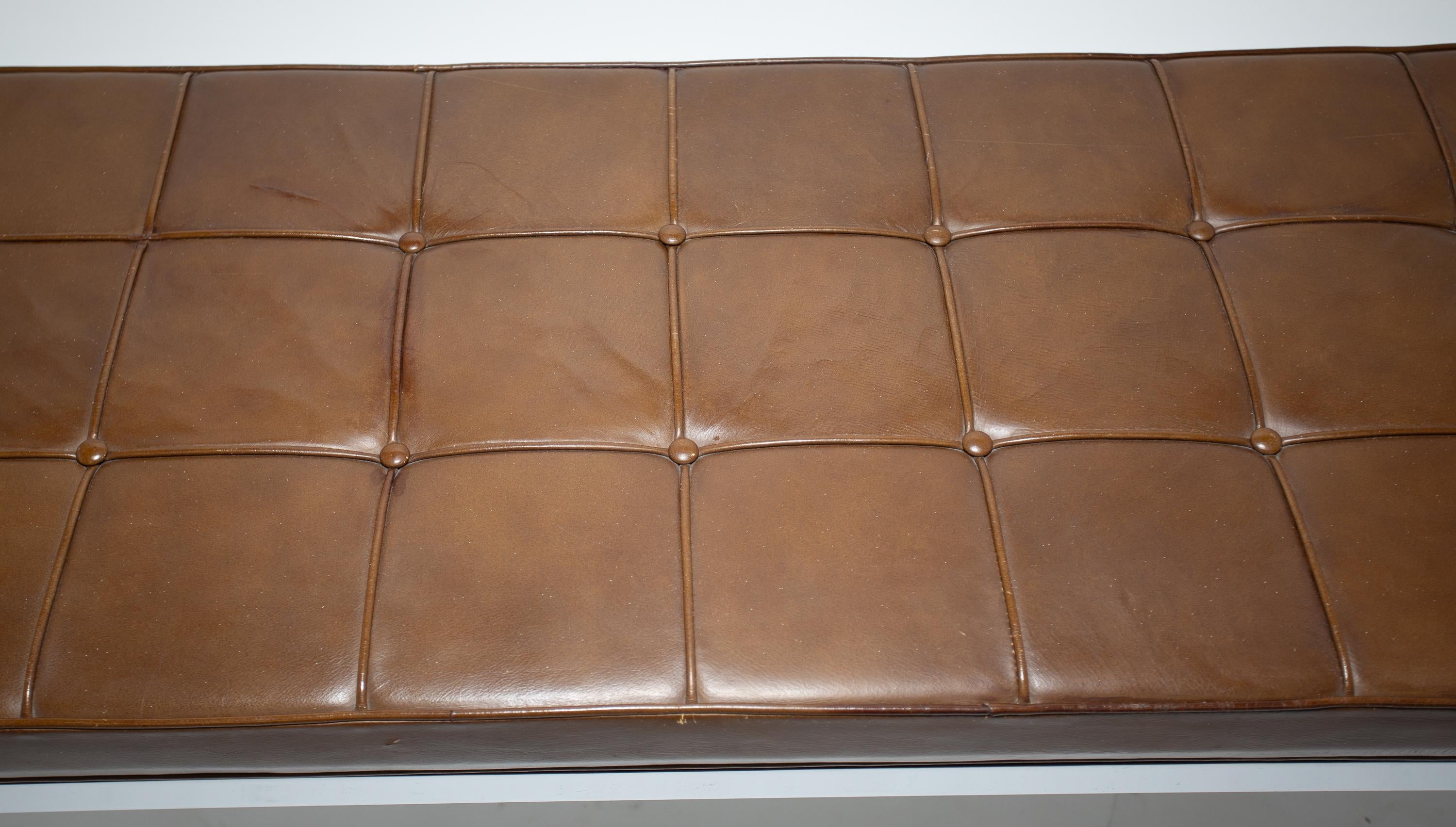 Florence Knoll Leather Bench For Sale 5
