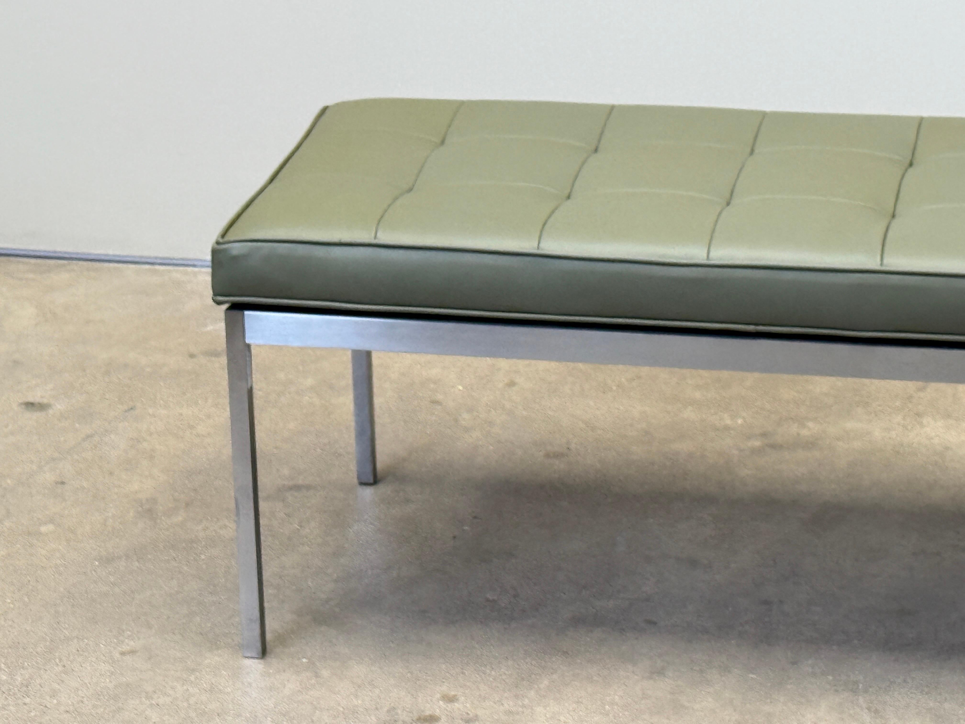 Panchina in pelle Florence Knoll In condizioni buone in vendita a Dallas, TX