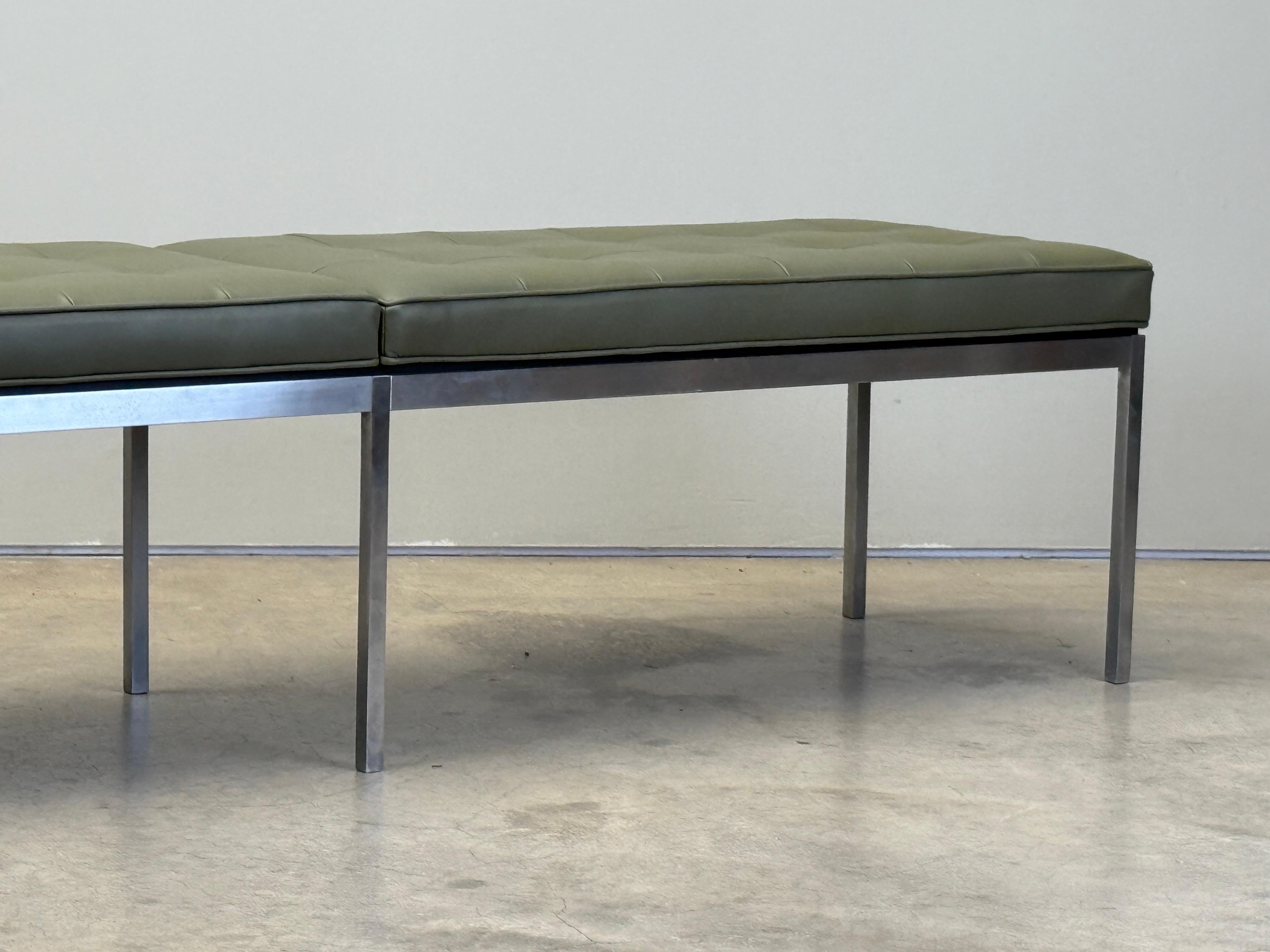 Panchina in pelle Florence Knoll in vendita 1
