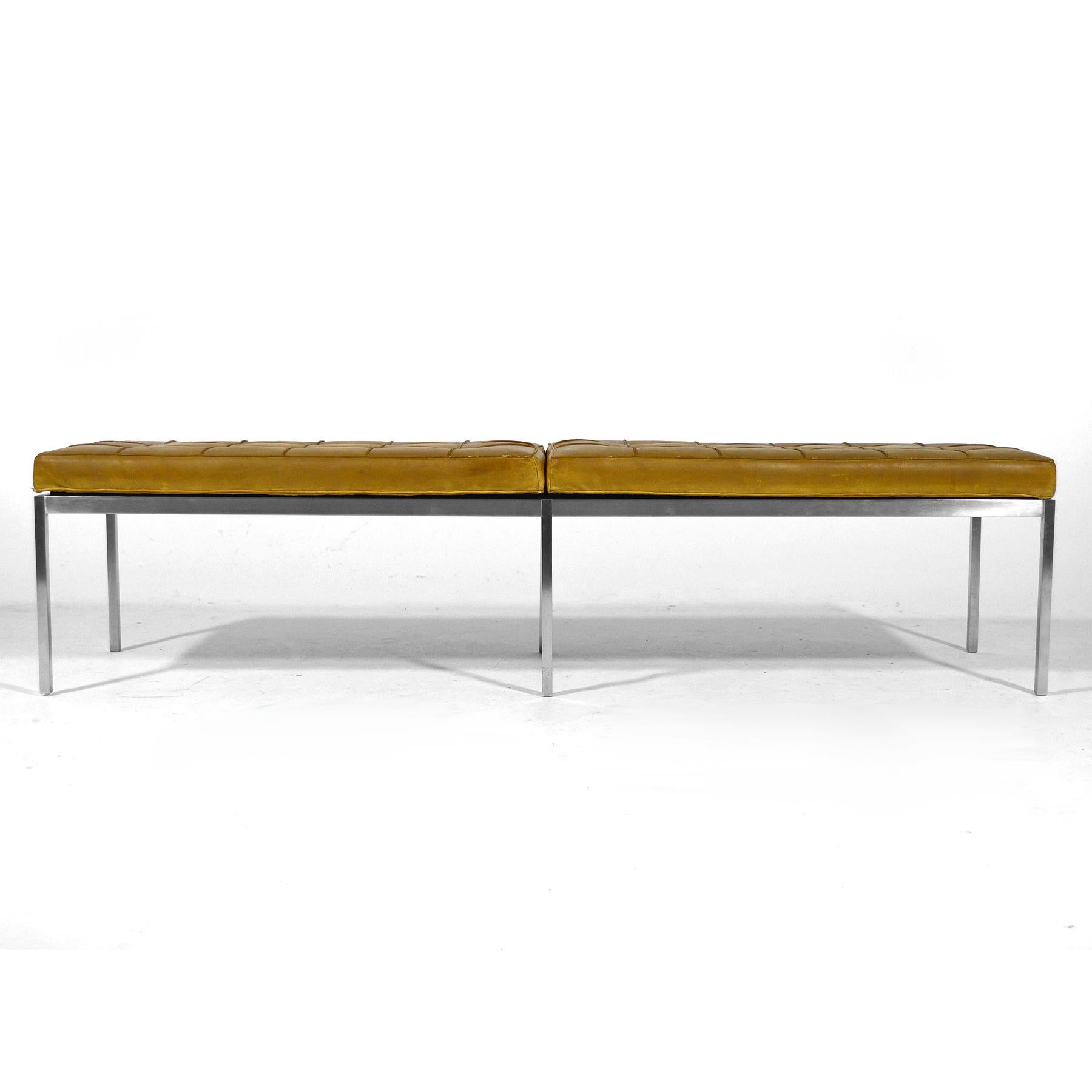 American Florence Knoll Leather Bench