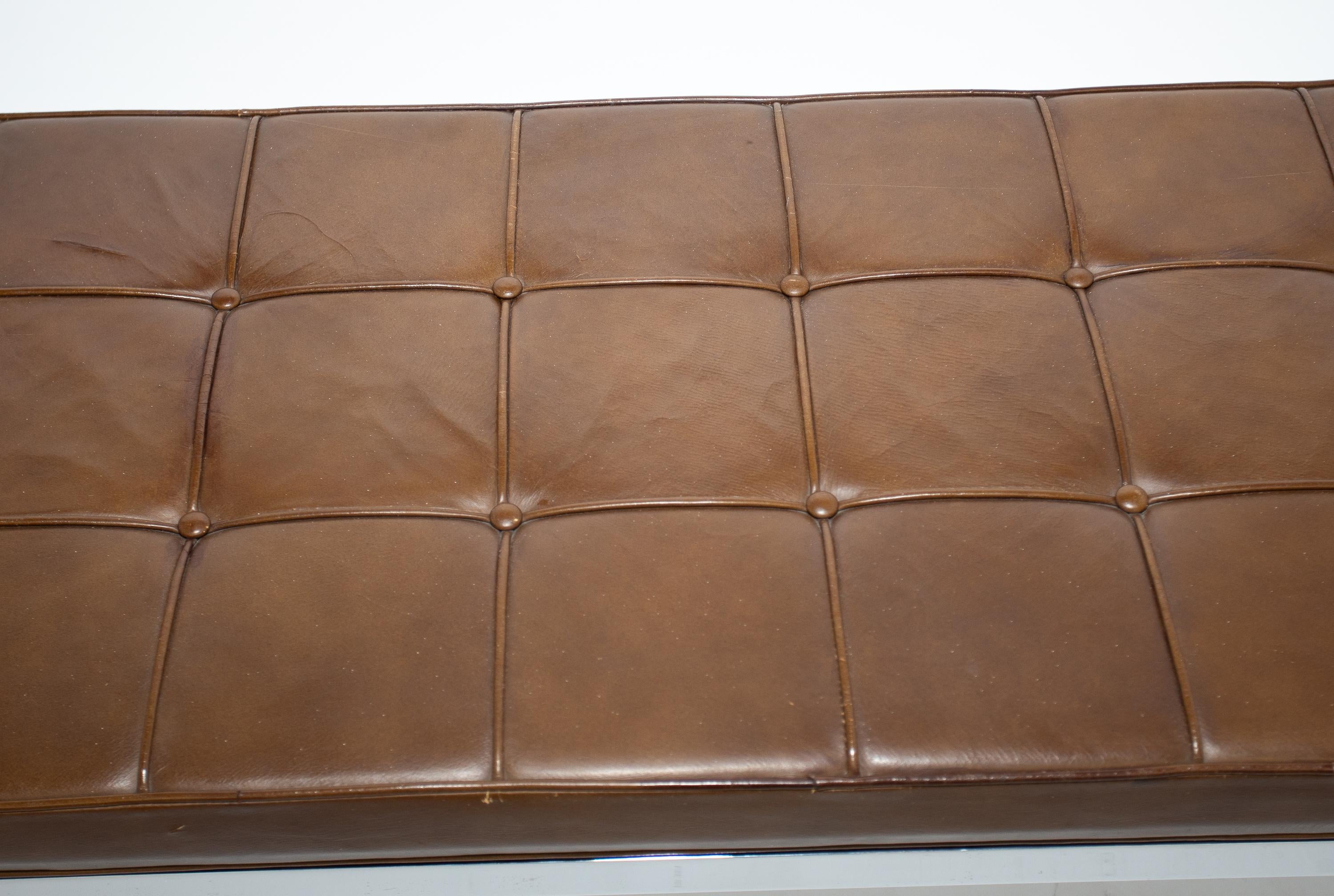 Florence Knoll Leather Bench For Sale 2