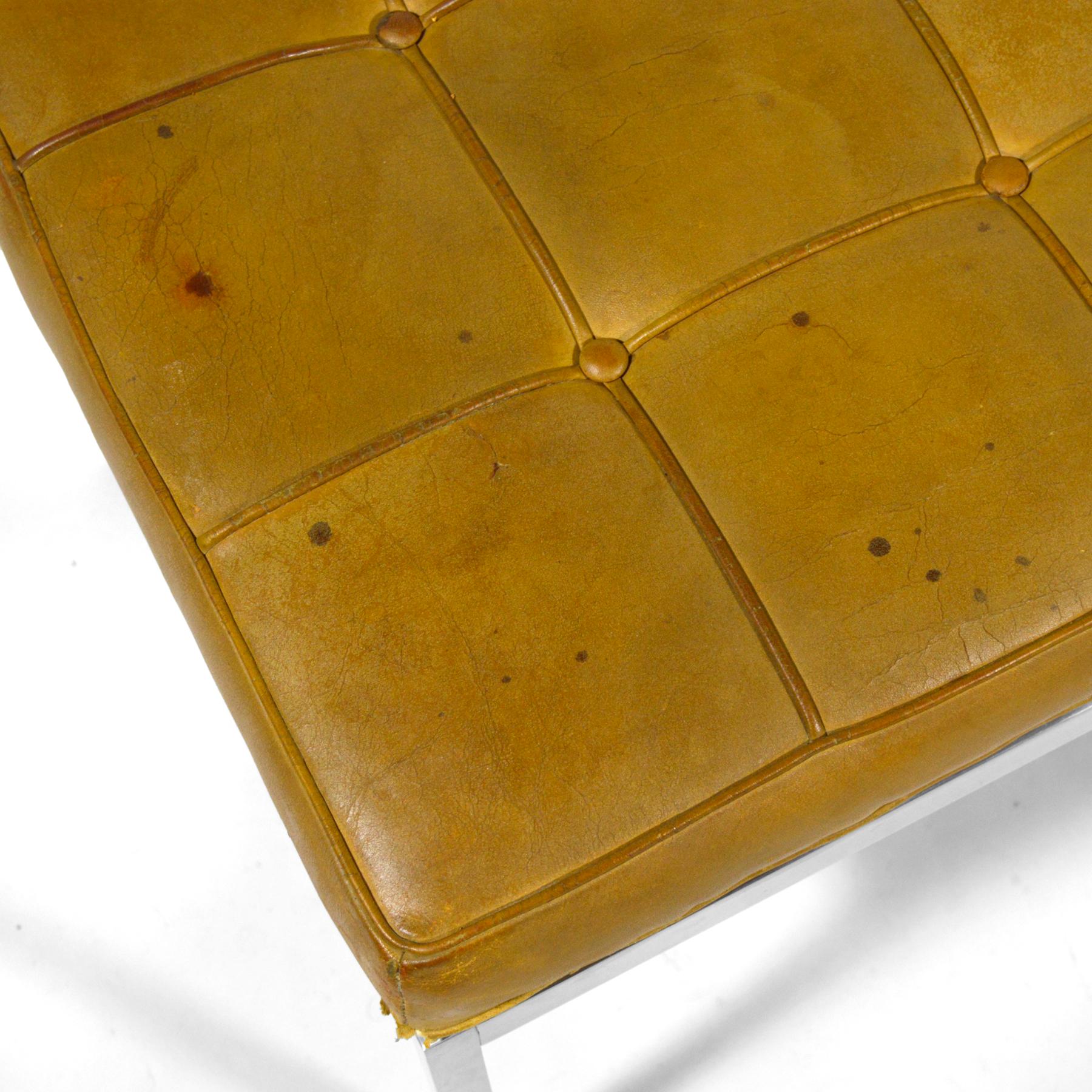Mid-20th Century Florence Knoll Leather Bench