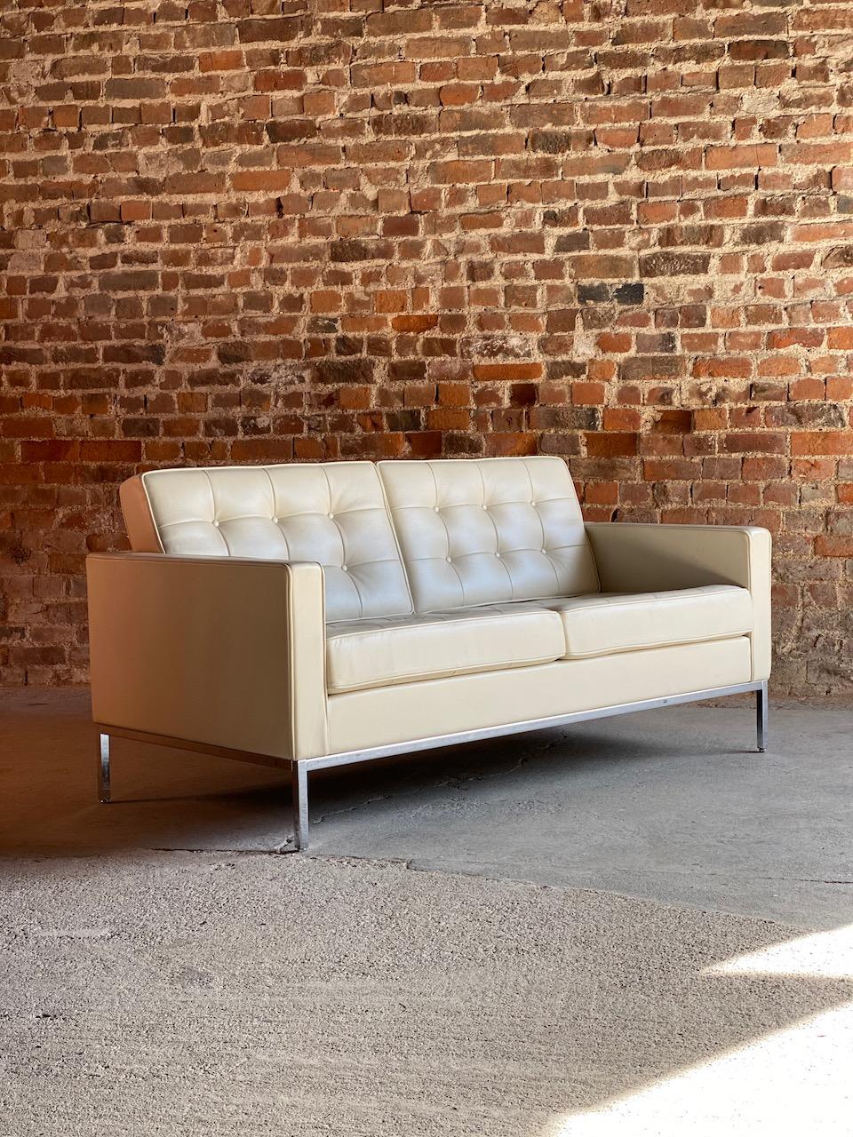 Florence Knoll Leather Sofa by Knoll Studio 6