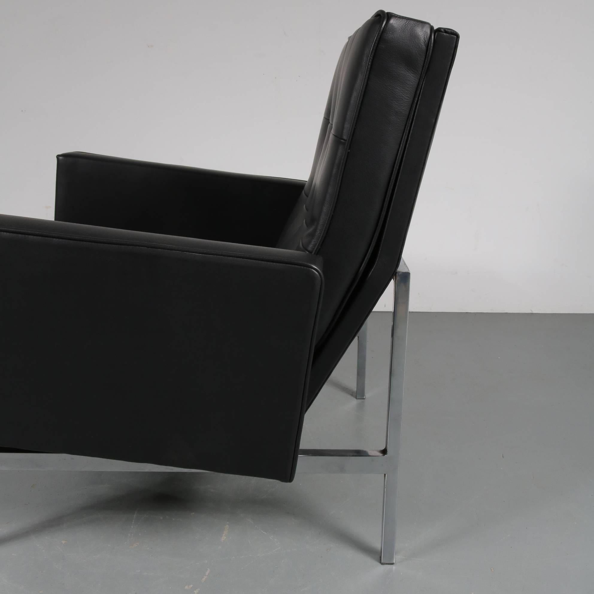 Leather Florence Knoll Lounge Chair for Knoll International, USA, 1960