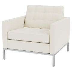 Retro Florence Knoll Lounge Chair, Knoll International, Cream White, USA. 