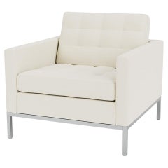 Florence Knoll Lounge Chair, Knoll International, Cream Wool Bouclé, USA.