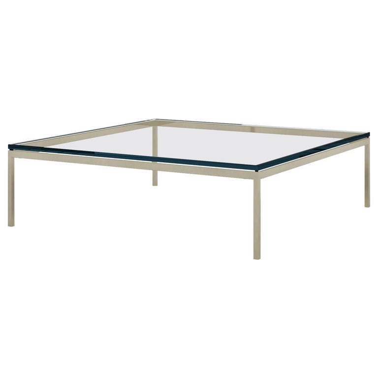 daytime falsk Algebra Florence Knoll 47" Square Low Coffee Table, Glass Top and Antique Bronze  Frame For Sale at 1stDibs