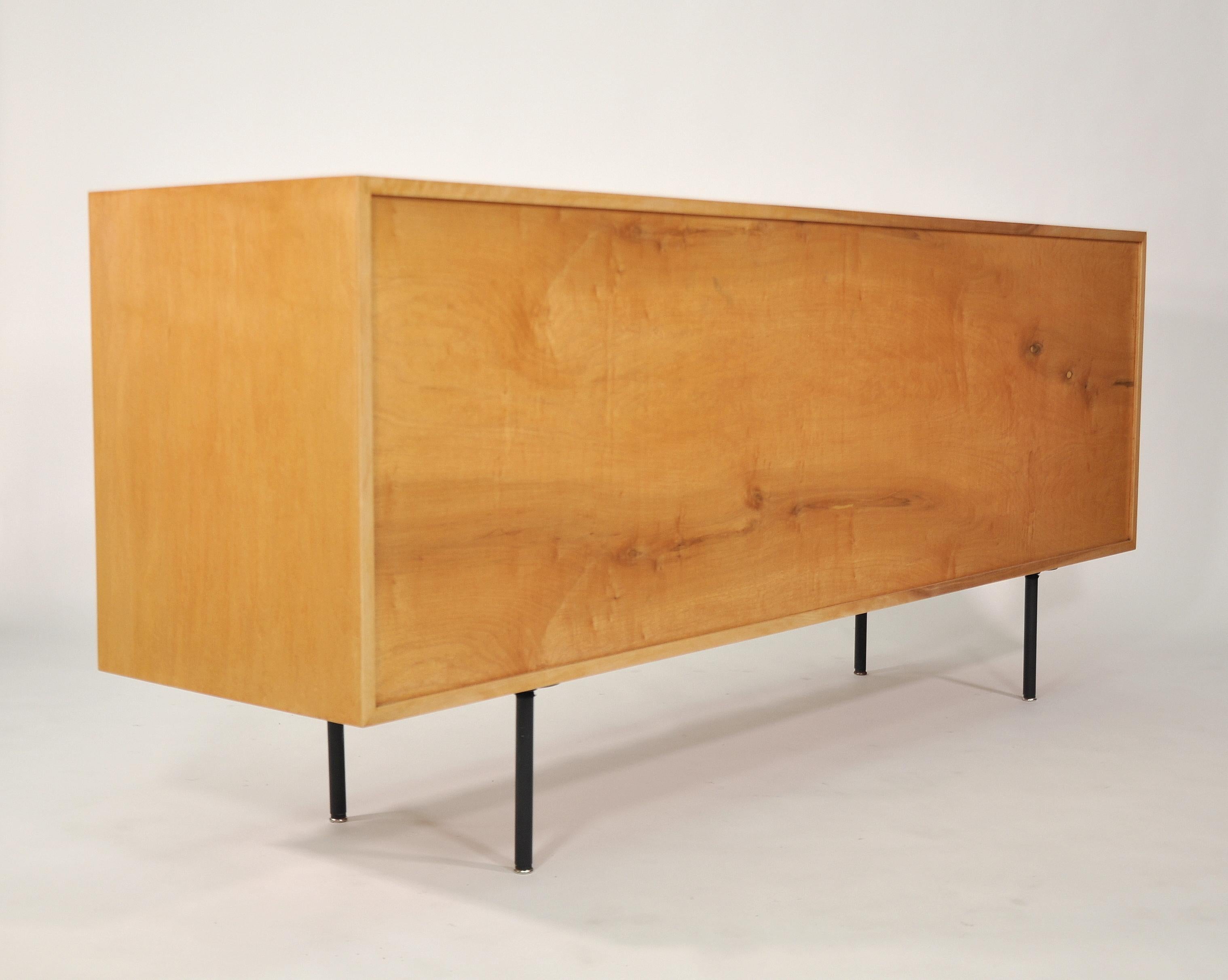 Florence Knoll Maple and Seagrass Credenza 3