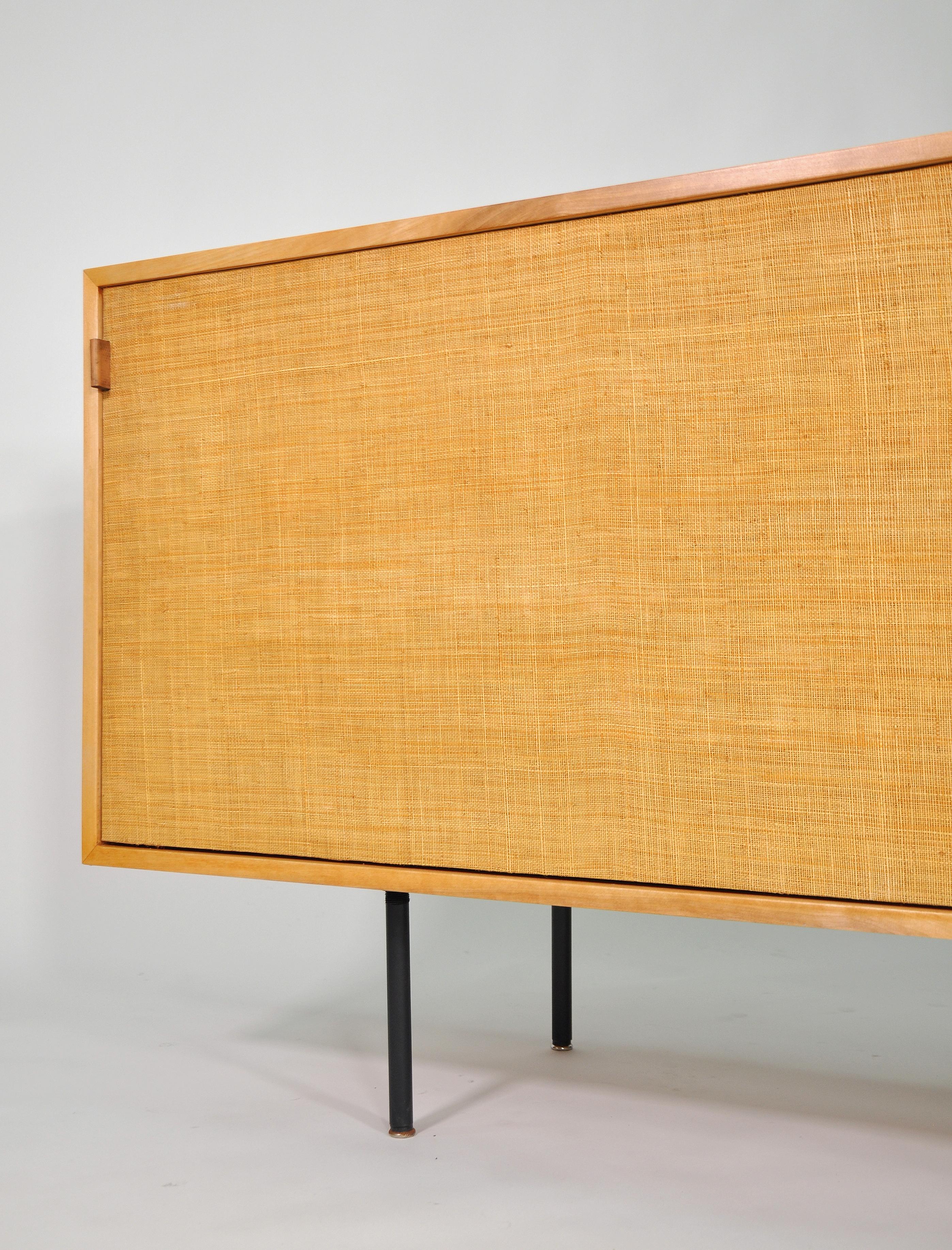 Florence Knoll Maple and Seagrass Credenza 6