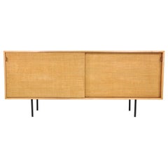 Florence Knoll Maple and Seagrass Credenza