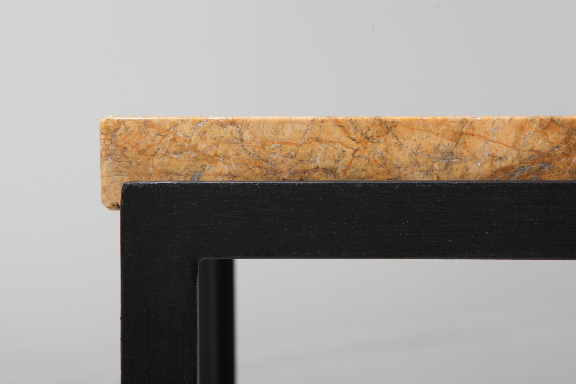 Florence Knoll Marble and Black Steel Side Table Large In Good Condition In Antwerp, BE
