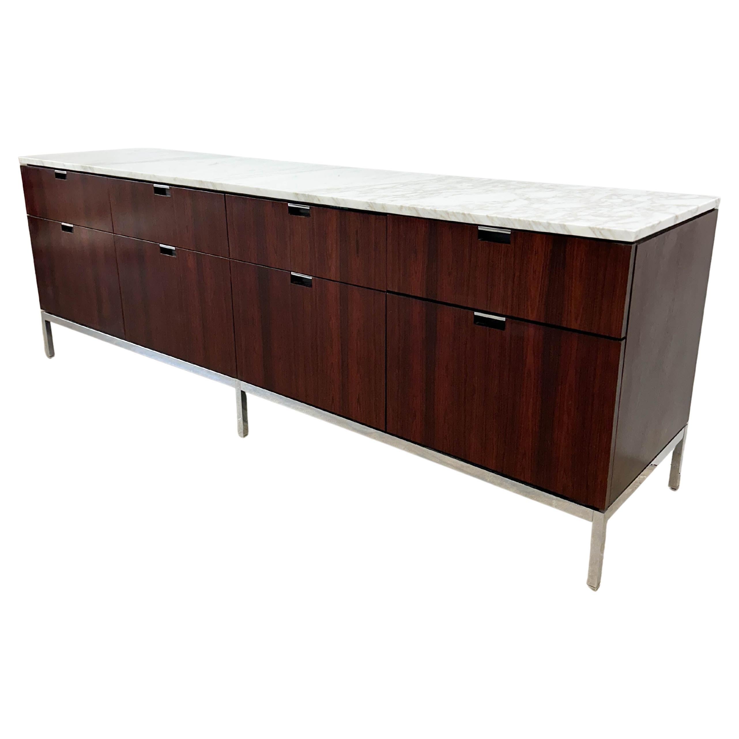 Florence Knoll Credenza in marmo e palissandro in vendita