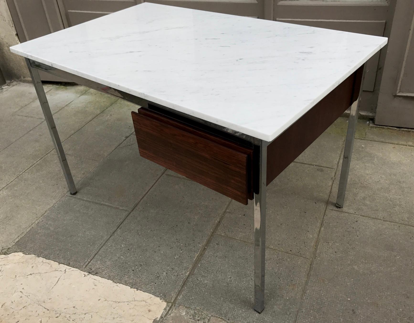 American Florence Knoll Marble and Rosewood Desk, 1960