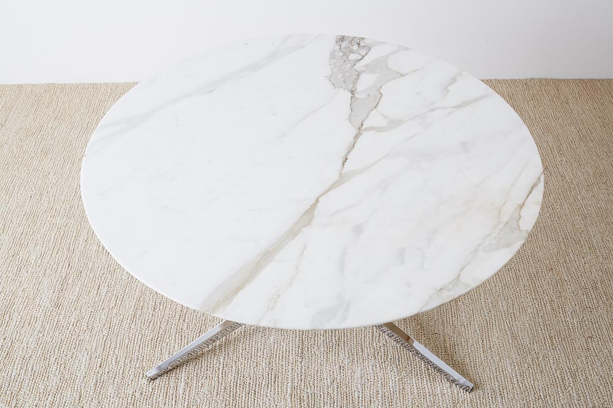 American Florence Knoll Marble Dining Table with Star Base