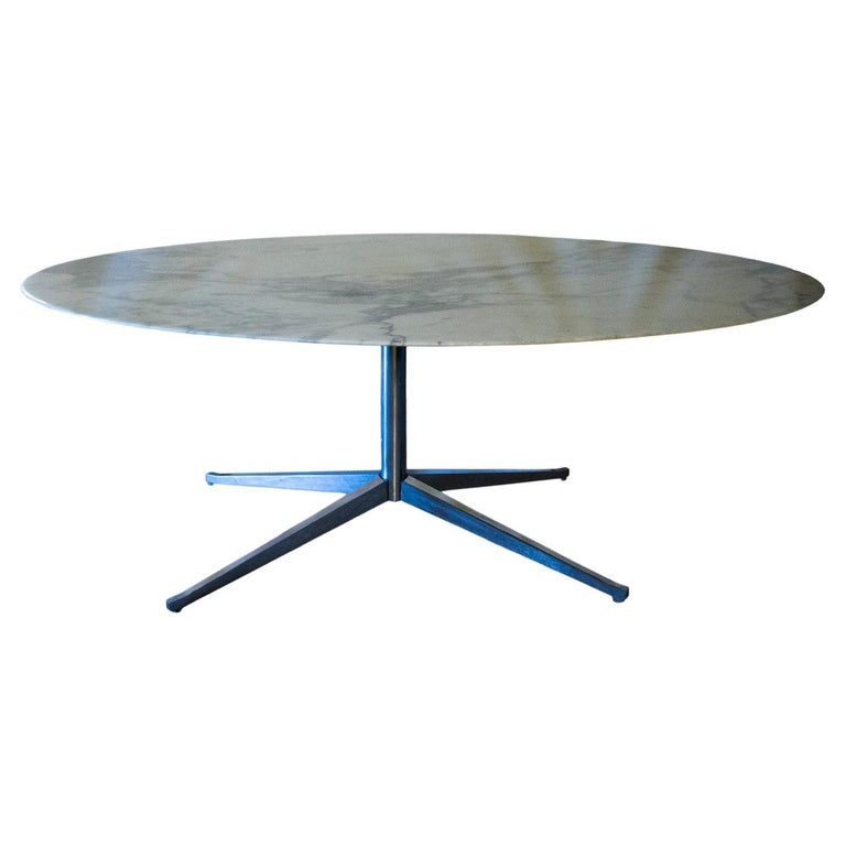 Florence Knoll Marble Oval Dining Table For Sale at 1stDibs