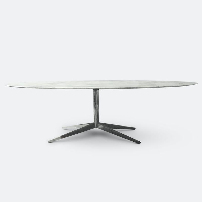 American Florence Knoll Marble Oval Dining Table or Desk