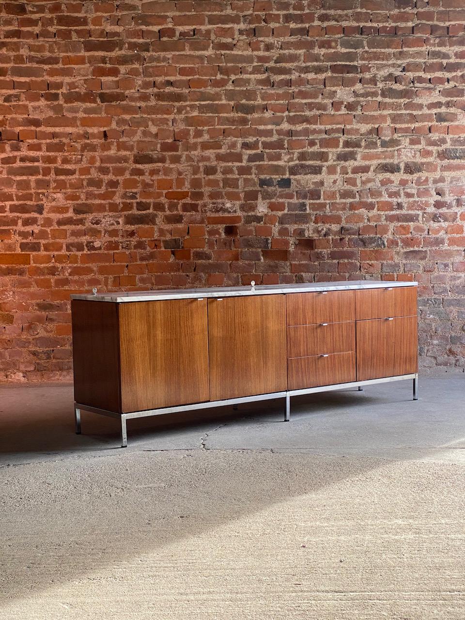 Florence Knoll Marble & Rosewood Credenza, Circa 1950s 4