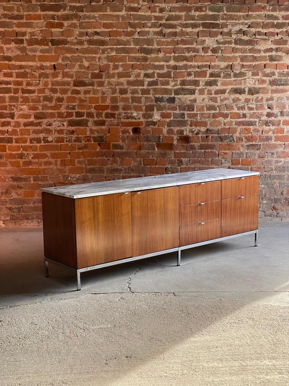 Mid-Century Modern Florence Knoll Marble & Rosewood Credenza, Circa 1950s